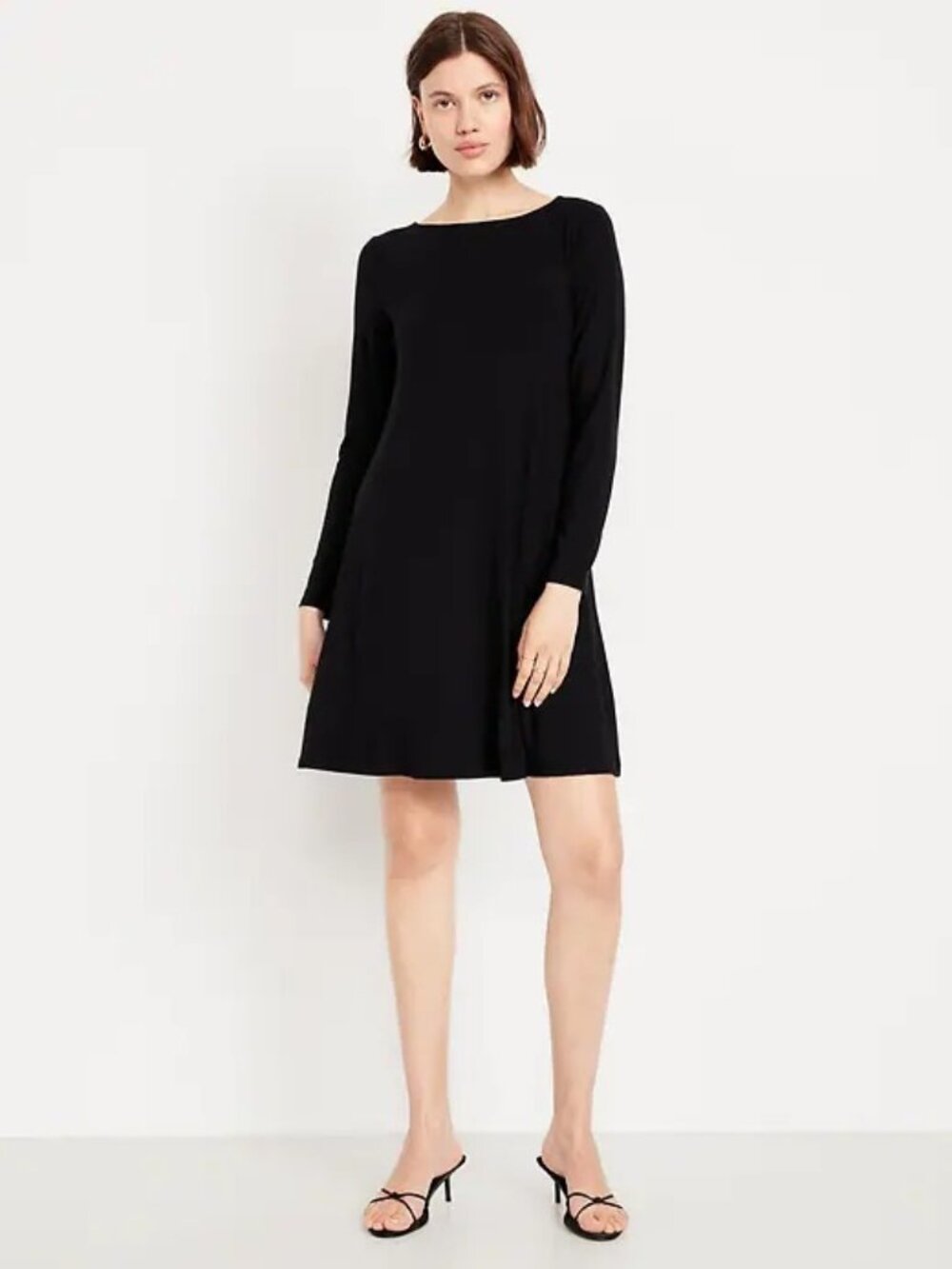 Old Navy Black Velvet Swing Dress LARGE